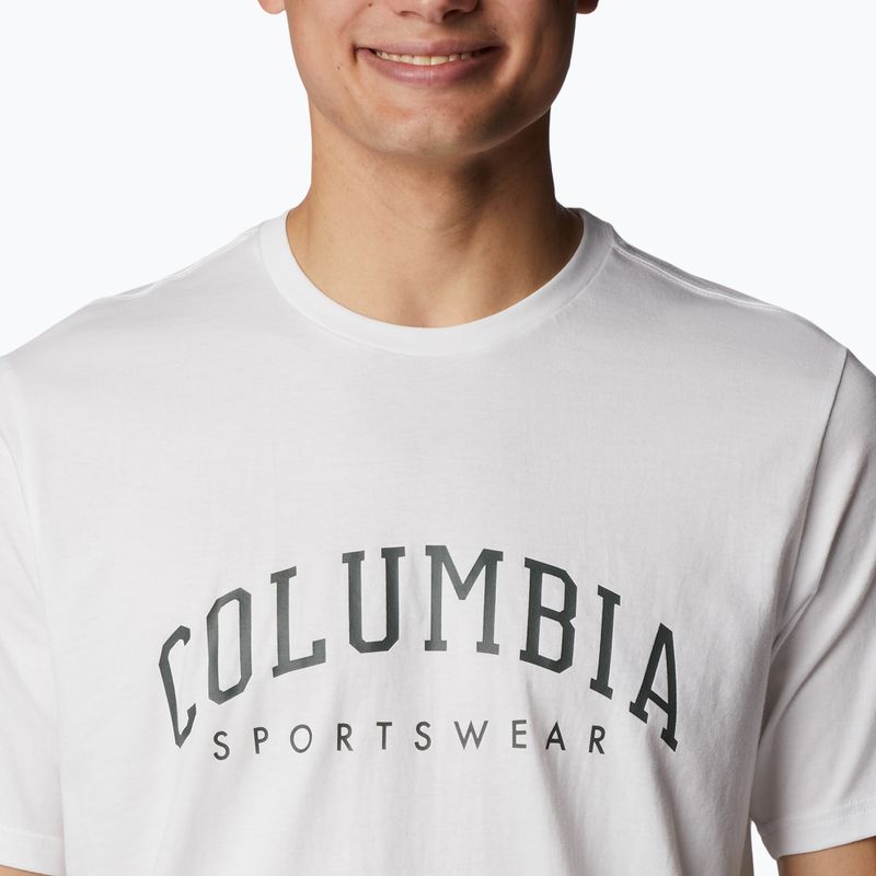 Camicia da trekking da uomo Columbia Rockaway River Graphic bianco/csc varsity arch graphic 5