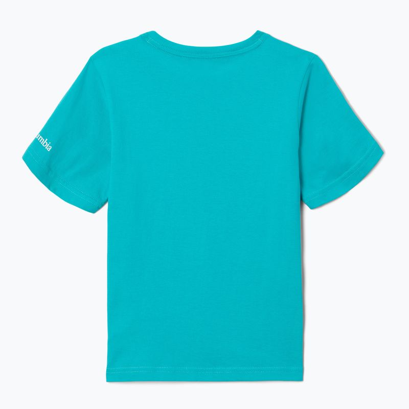Maglietta da trekking Columbia Valley Creek Graphic per bambini, colore acqua brillante/gemscape graphic 2