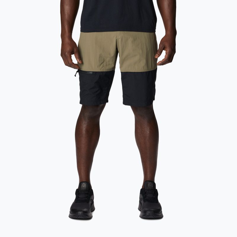 Pantaloncini da trekking Columbia Summerdry Belted verde pietra/nero da uomo