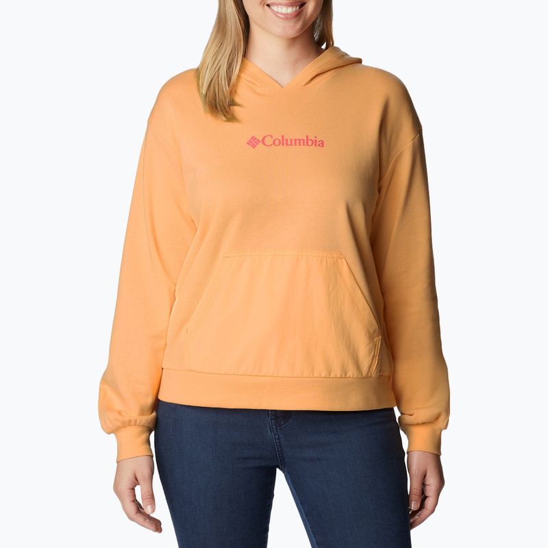 Felpa trekking donna Columbia Logo III French Terry pesca geranio selvatico