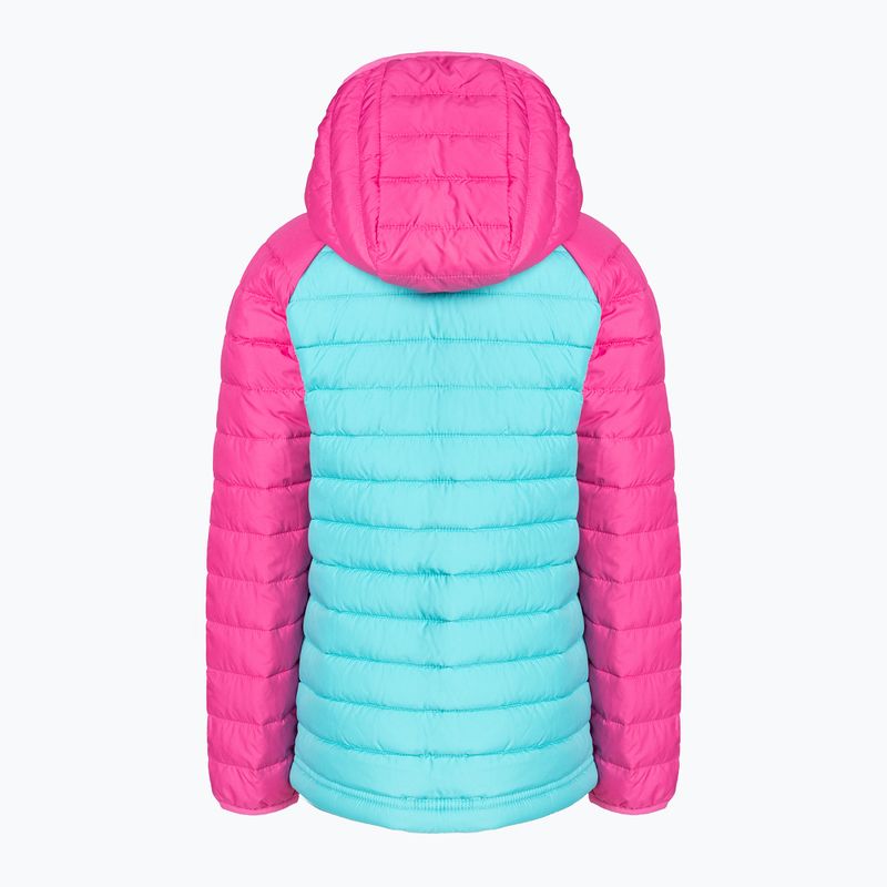 Piumino Columbia Powder Lite da bambino con cappuccio geyser/ghiaccio rosa 2