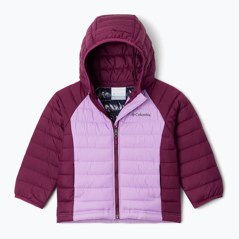 Piumino Columbia Powder Lite con cappuccio gumdrop/marionberry per bambini 5