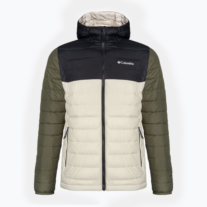 Piumino Columbia Powder Lite da uomo con cappuccio verde pietra scuro/squalo/verde pietra 8