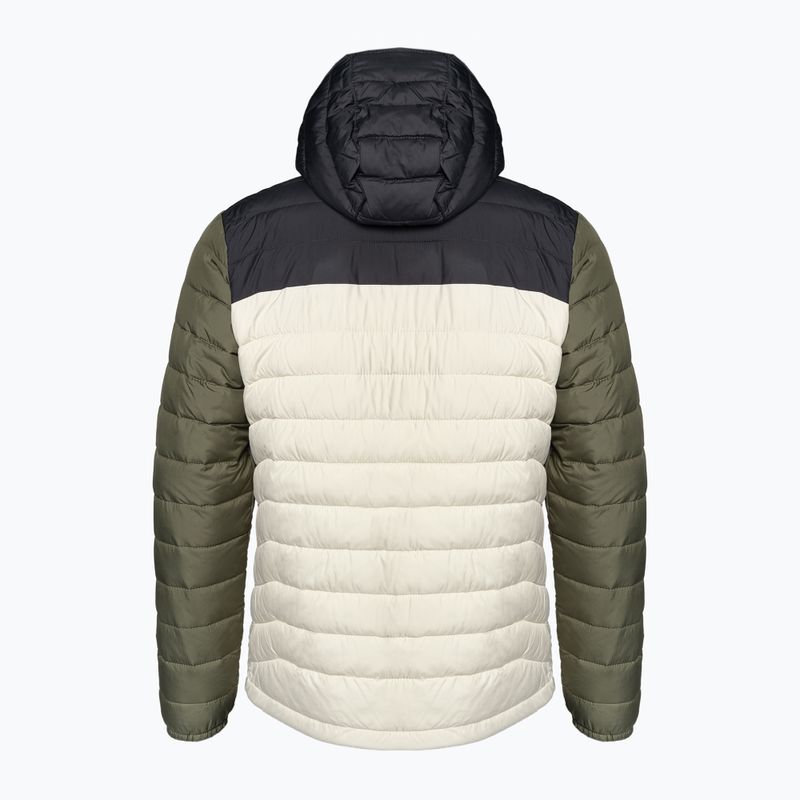 Piumino Columbia Powder Lite da uomo con cappuccio verde pietra scuro/squalo/verde pietra 9