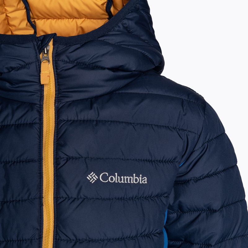 Piumino Columbia Powder Lite da bambino con cappuccio indaco brillante/collegiate navy 3