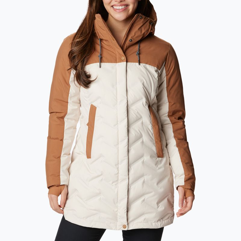 Columbia Mountain Croo II Mid Down cappotto da donna gesso/marrone cammello