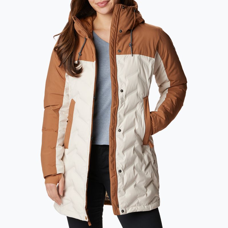 Columbia Mountain Croo II Mid Down cappotto da donna gesso/marrone cammello 4