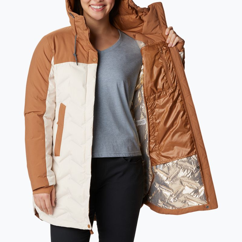 Columbia Mountain Croo II Mid Down cappotto da donna gesso/marrone cammello 5