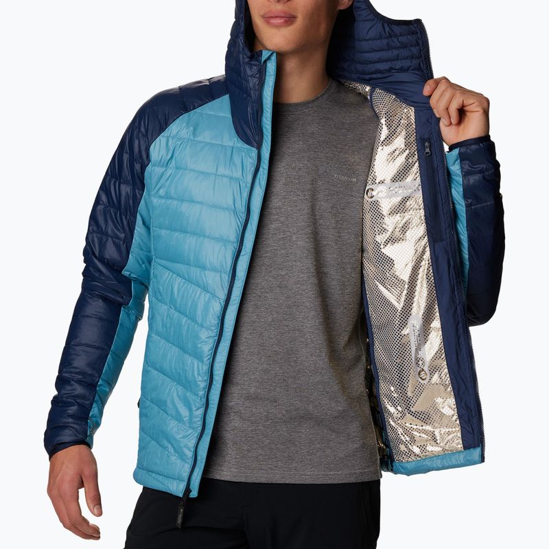 Piumino Columbia Platinum Peak da uomo con cappuccio shasta/collegiate navy 5