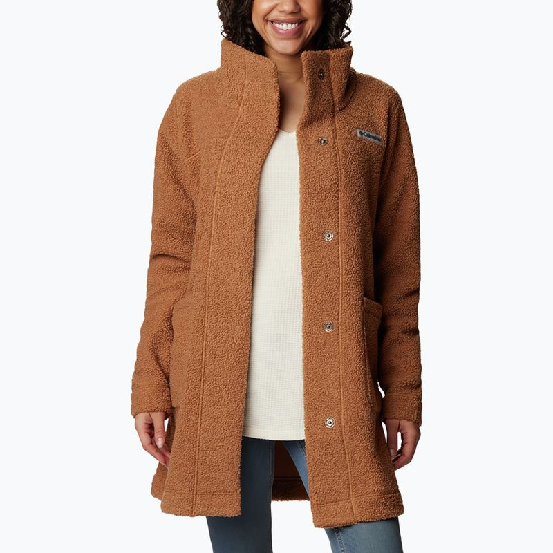 Columbia Panorama Long camel brown cappotto in pile da donna 5