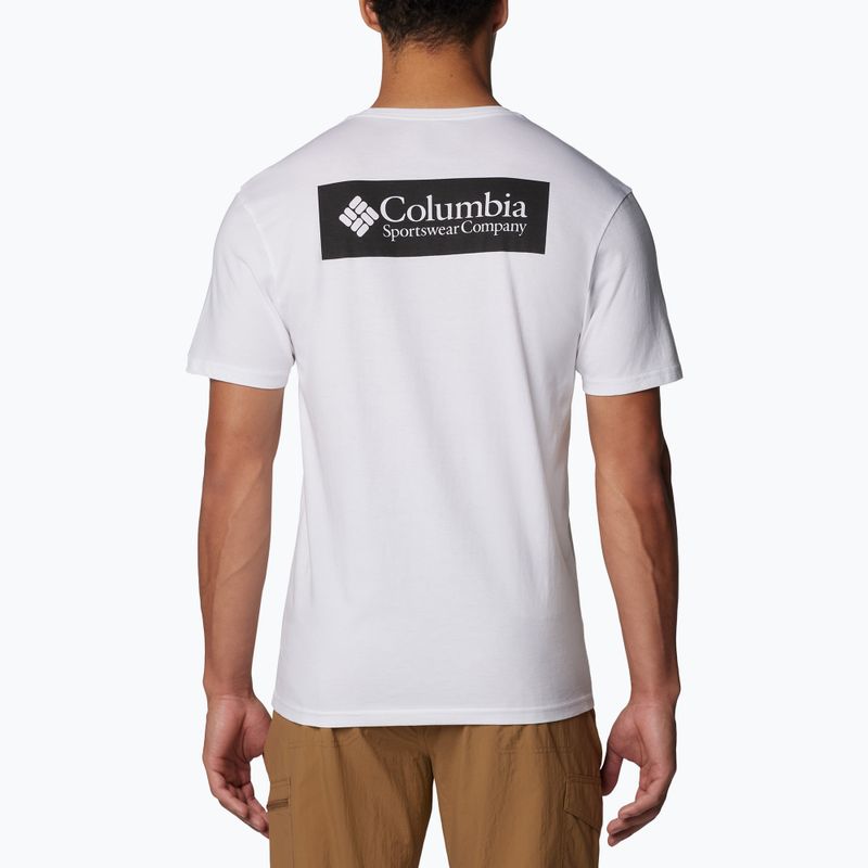 T-shirt trekking uomo Columbia North Cascades white/csc box logo 2