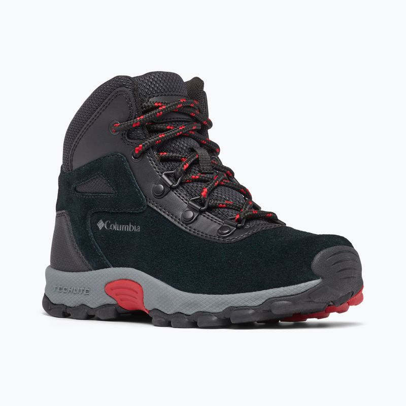 Columbia Newton Ridge Amped nero/rosso montagna, scarponcini da trekking per bambini 10