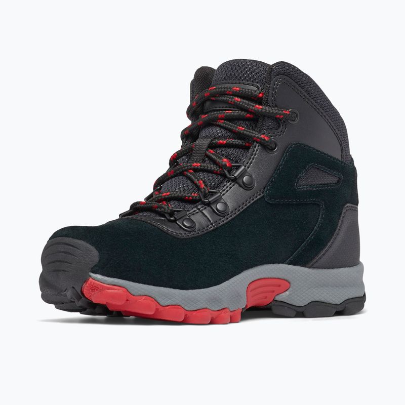 Columbia Newton Ridge Amped nero/rosso montagna, scarponcini da trekking per bambini 15