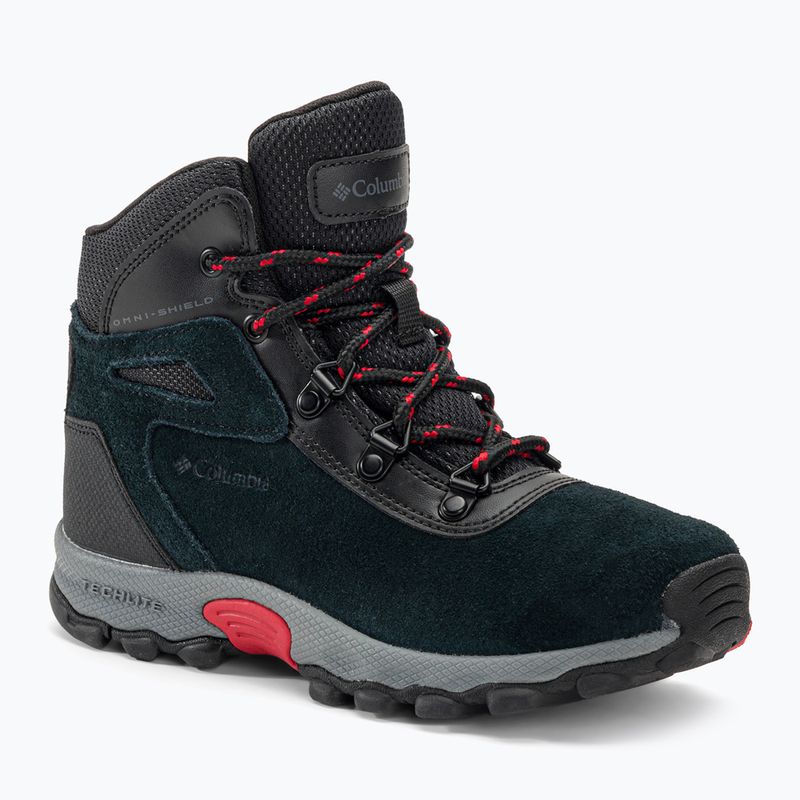 Columbia Newton Ridge Amped nero/rosso montagna, scarponcini da trekking per bambini