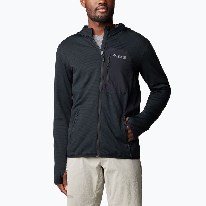 Felpa Columbia Triple Canyon Grid da uomo in pile nero/nero