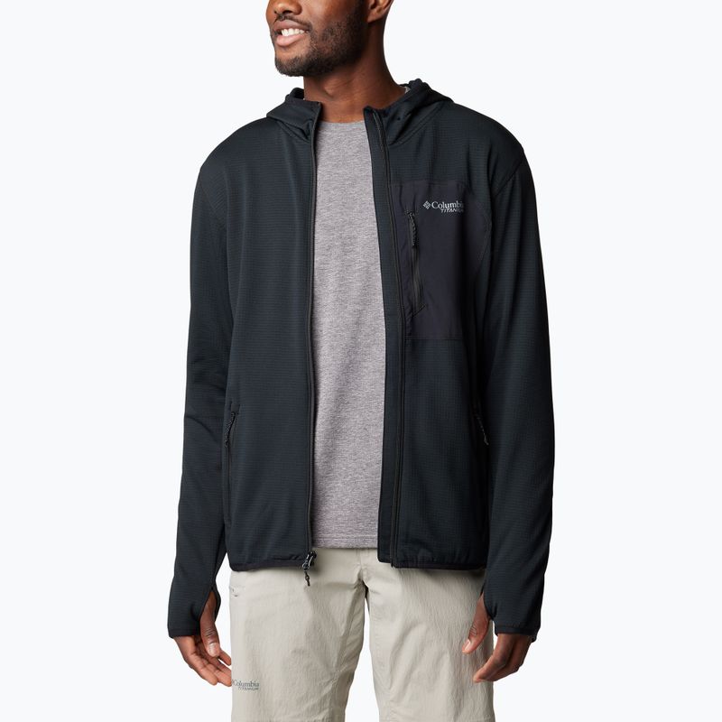 Felpa Columbia Triple Canyon Grid da uomo in pile nero/nero 2