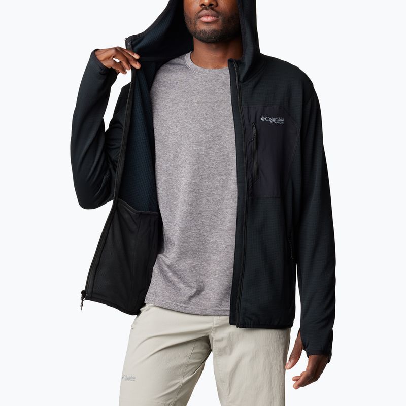 Felpa Columbia Triple Canyon Grid da uomo in pile nero/nero 5
