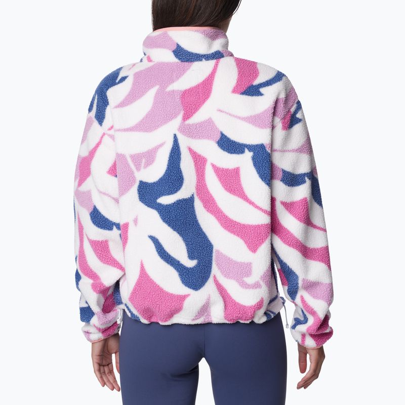 Felpa in pile da donna Columbia Helvetia Cropped 1/2 cosmos floristic print/eve/salmon rose 2