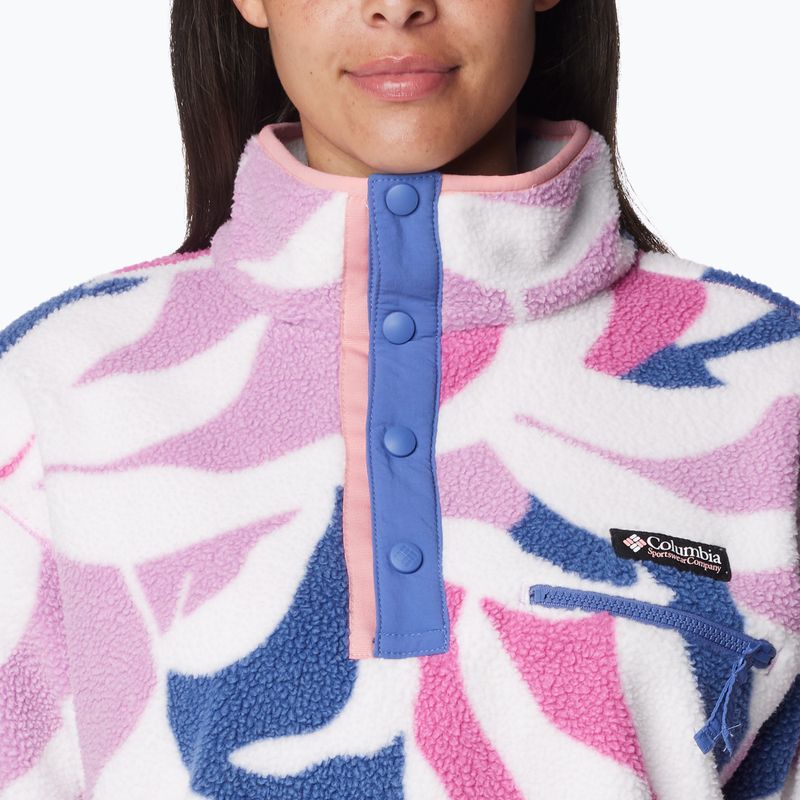 Felpa in pile da donna Columbia Helvetia Cropped 1/2 cosmos floristic print/eve/salmon rose 4