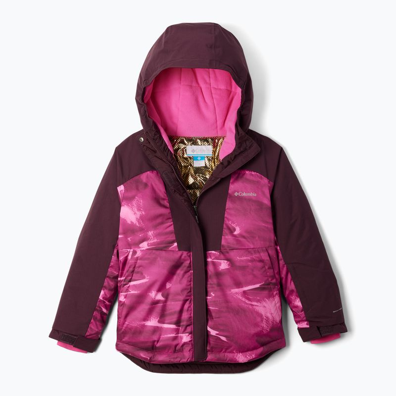 Giacca da sci Columbia Mighty Mogul III Print rosa ghiaccio/ moonvista per bambini