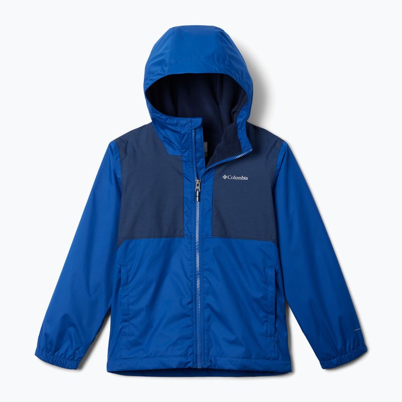 Giacca da pioggia Columbia Rainy Trails II Fleece mountain blue/ collegiate navy slub per bambini