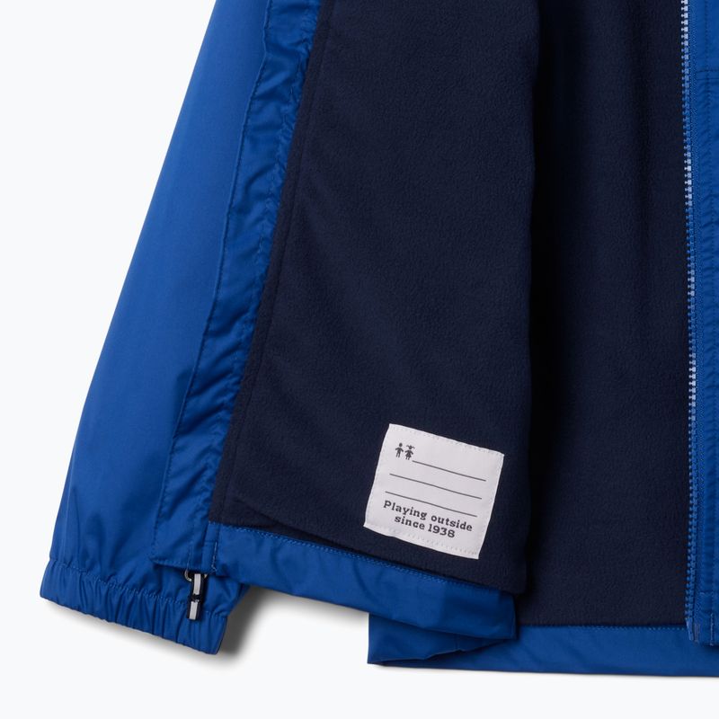 Giacca da pioggia Columbia Rainy Trails II Fleece mountain blue/ collegiate navy slub per bambini 3