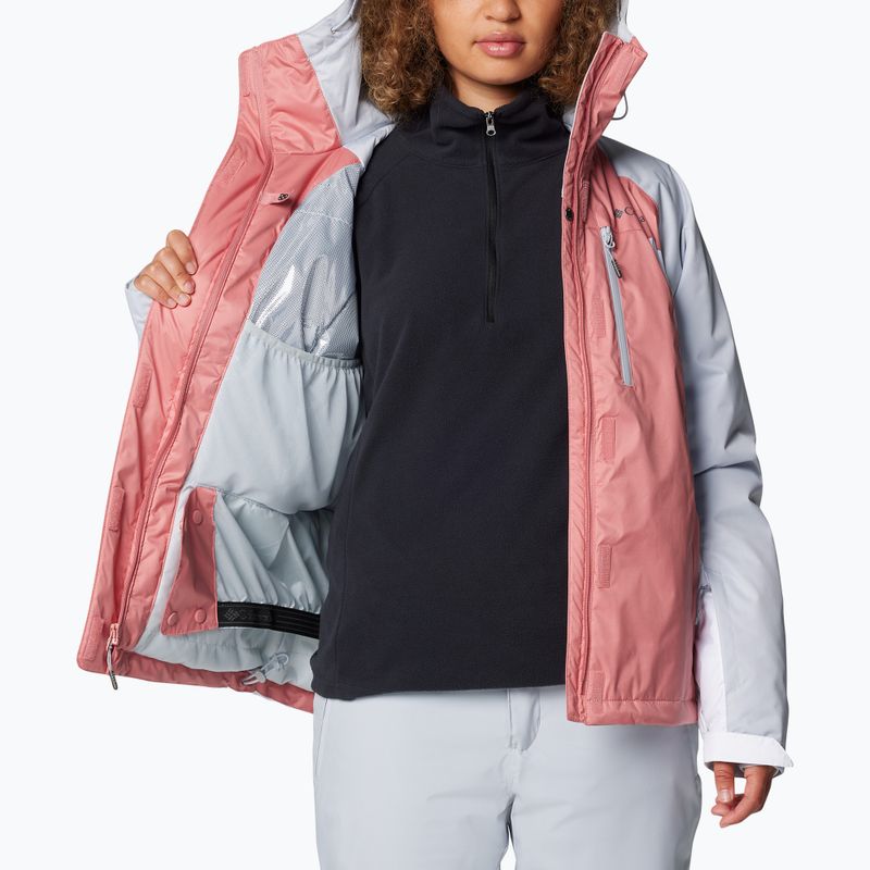 Giacca da sci Columbia Snowy Summit Ins rosa agave/bianco/grigio cirro da donna 8