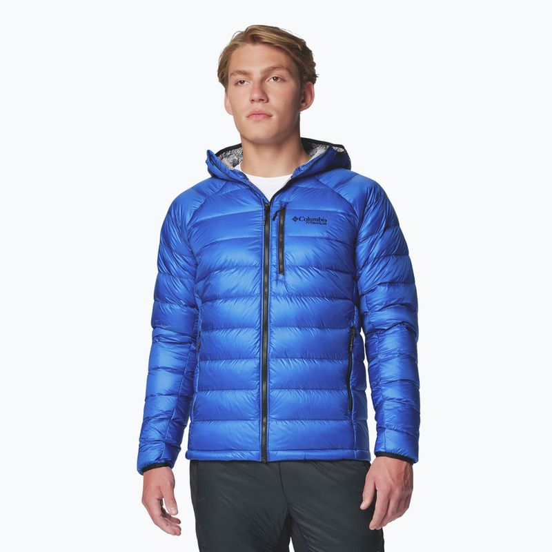 Giacca Columbia Arctic Crest Down Mountain Blue con cappuccio da uomo