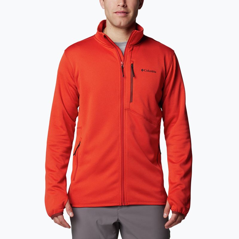 Felpa da uomo Columbia Park View Fleece FZ sail red heather trekking 5