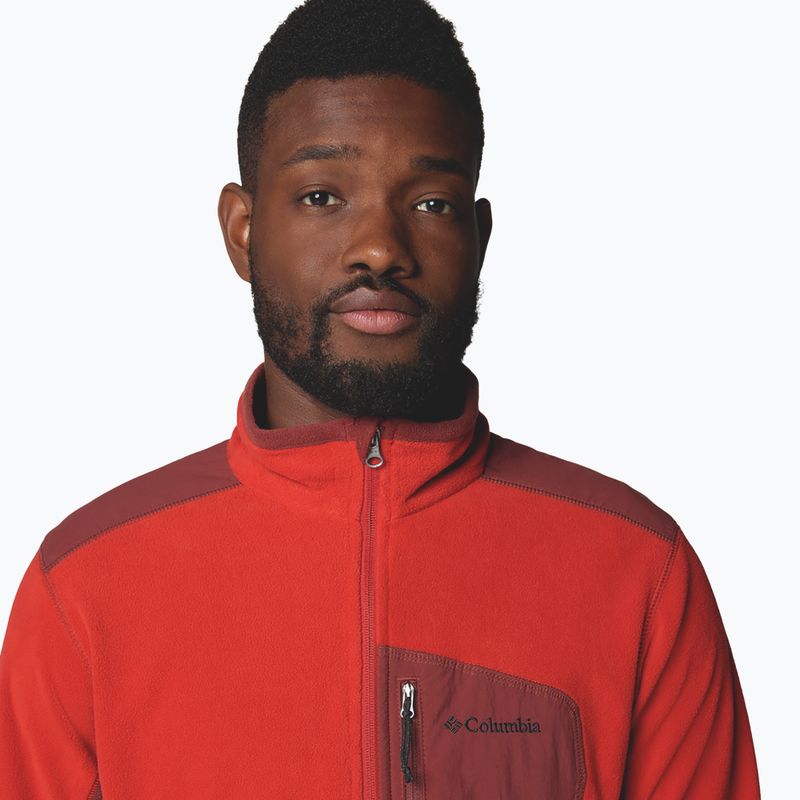 Felpa in pile Columbia Klamath Range Full Zip da uomo rosso vela / spice 5
