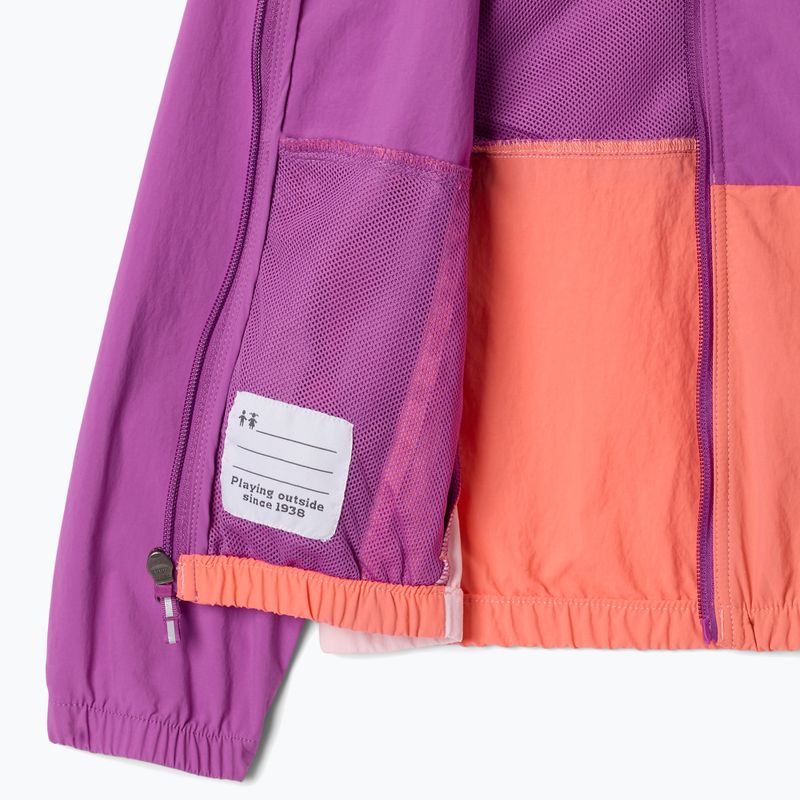 Giacca Columbia Tabor Trail Windbreaker da bambino rosa razzle/satinato/corallo caldo 3