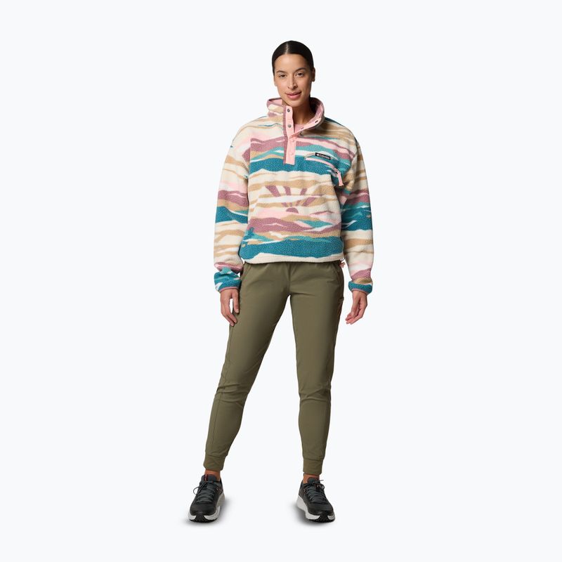 Columbia Helvetia II Printed Cropped Half Snap Felpa in pile da donna River Blue/Rogue Walleye 2