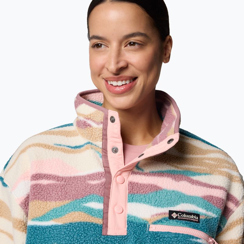 Columbia Helvetia II Printed Cropped Half Snap Felpa in pile da donna River Blue/Rogue Walleye 5