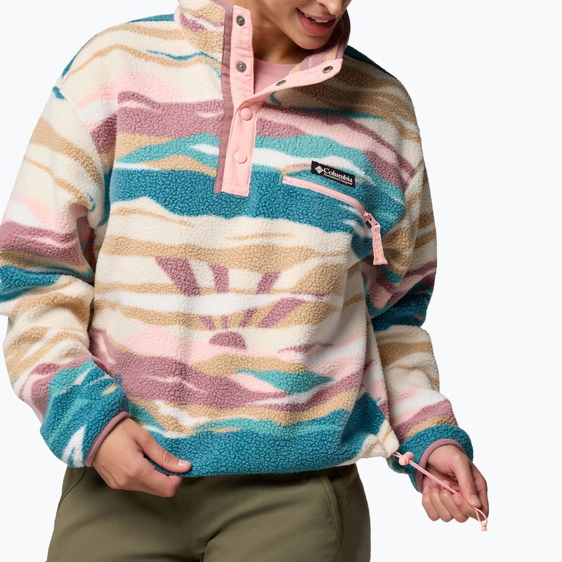 Columbia Helvetia II Printed Cropped Half Snap Felpa in pile da donna River Blue/Rogue Walleye 6
