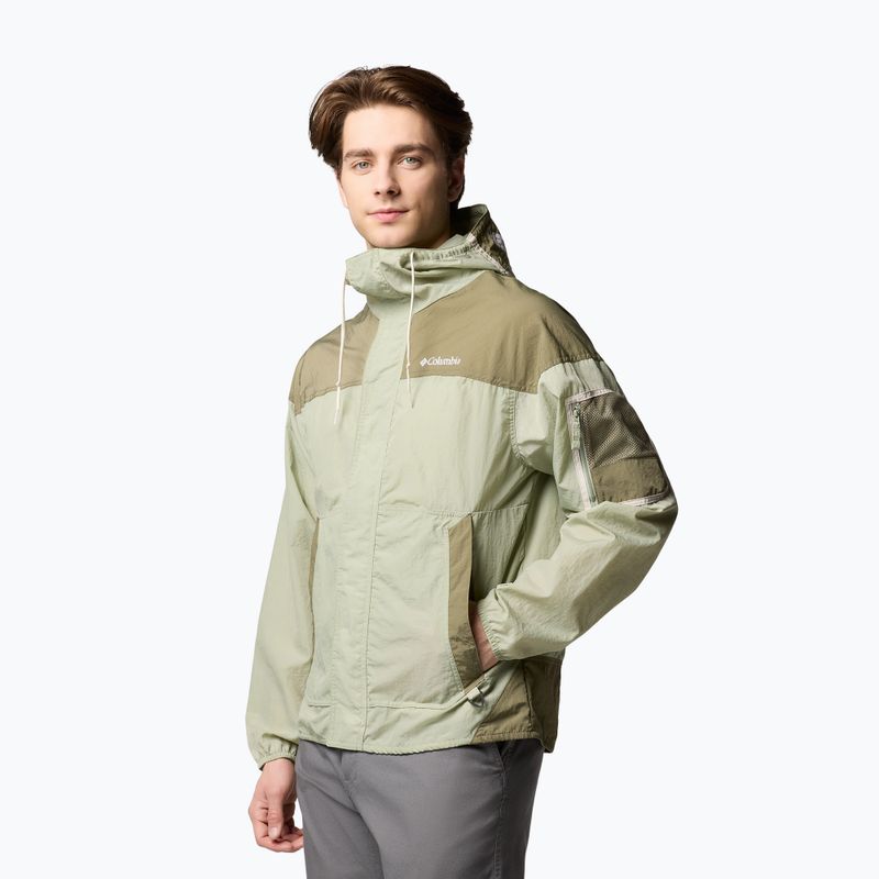 Giacca antivento da uomo Columbia Challenger II Windbreaker safari/stone green 3