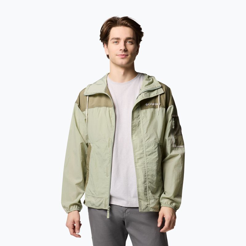 Giacca antivento da uomo Columbia Challenger II Windbreaker safari/stone green 4