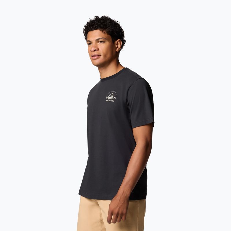 Maglietta Columbia Tunnel Valley Graphic Tee nero/naturalmente incline da uomo 4