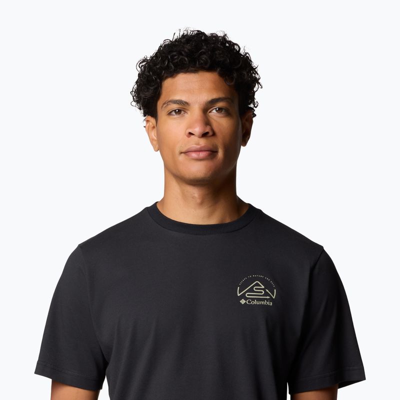 Maglietta Columbia Tunnel Valley Graphic Tee nero/naturalmente incline da uomo 5