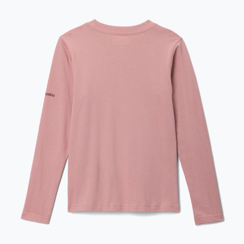 T-shirt a maniche lunghe da trekking per bambini Columbia Hazeldel Hill Graphic Tee eraser pink/barely printed 2
