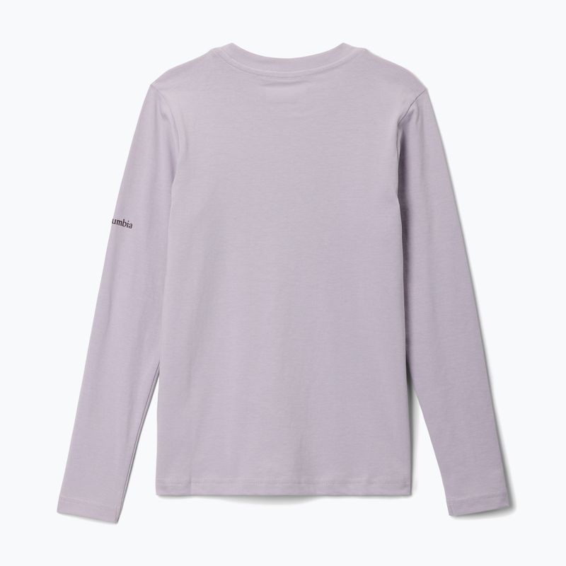 Maglia da trekking a manica lunga per bambini Columbia Hazeldel Hill Graphic Tee lavender pearl/barely printed 2