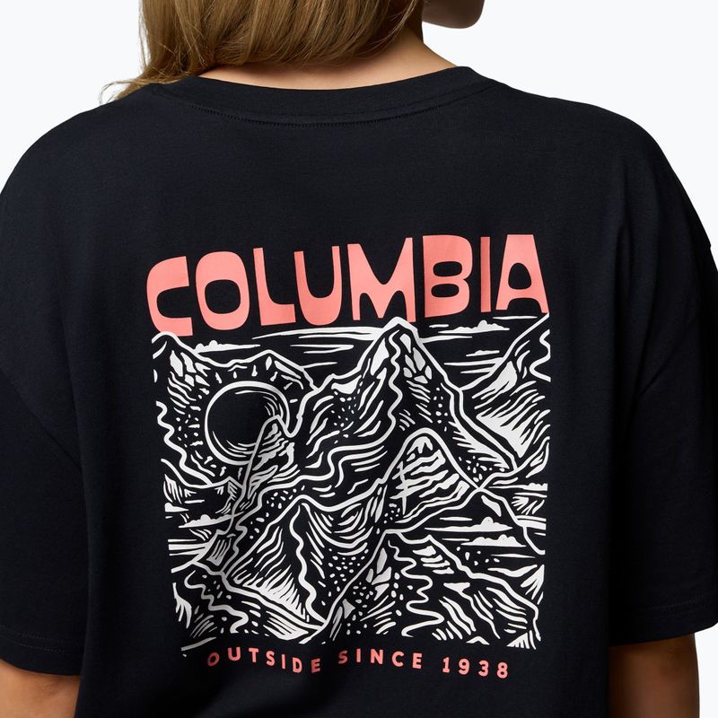 T-shirt da trekking donna Columbia Rolling Bend Graphic Oversized Tee black/mountainview 6