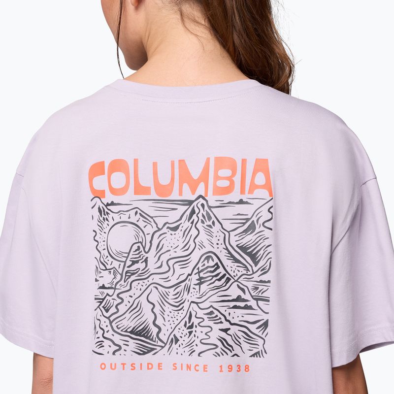 T-shirt da trekking donna Columbia Rolling Bend Graphic Oversized Tee Lavender Pearl/Mountainview 6