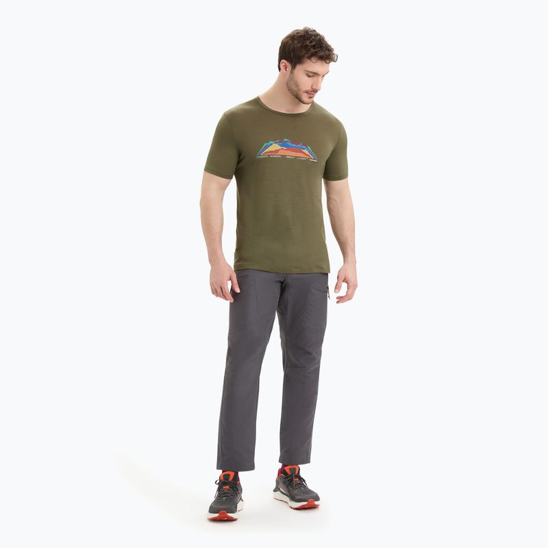 Icebreaker Tech Lite II 7 Mountain Tops Uomo Camicia da trekking loden 2
