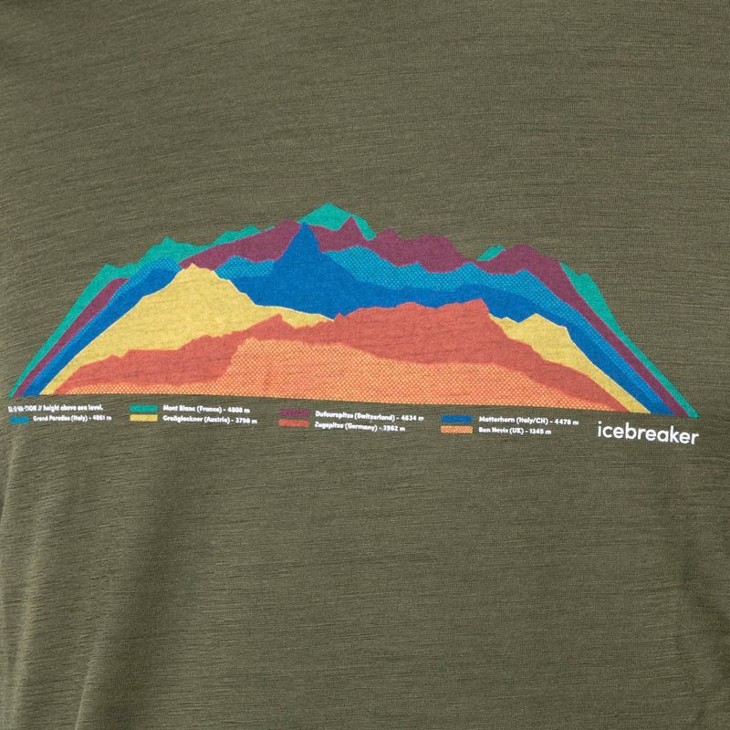Icebreaker Tech Lite II 7 Mountain Tops Uomo Camicia da trekking loden 8