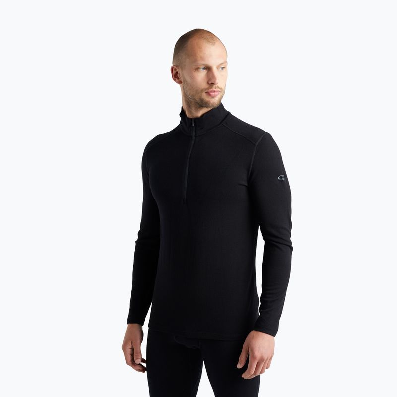 Felpa termica da uomo icebreaker 260 Tech LS Half Zip nera