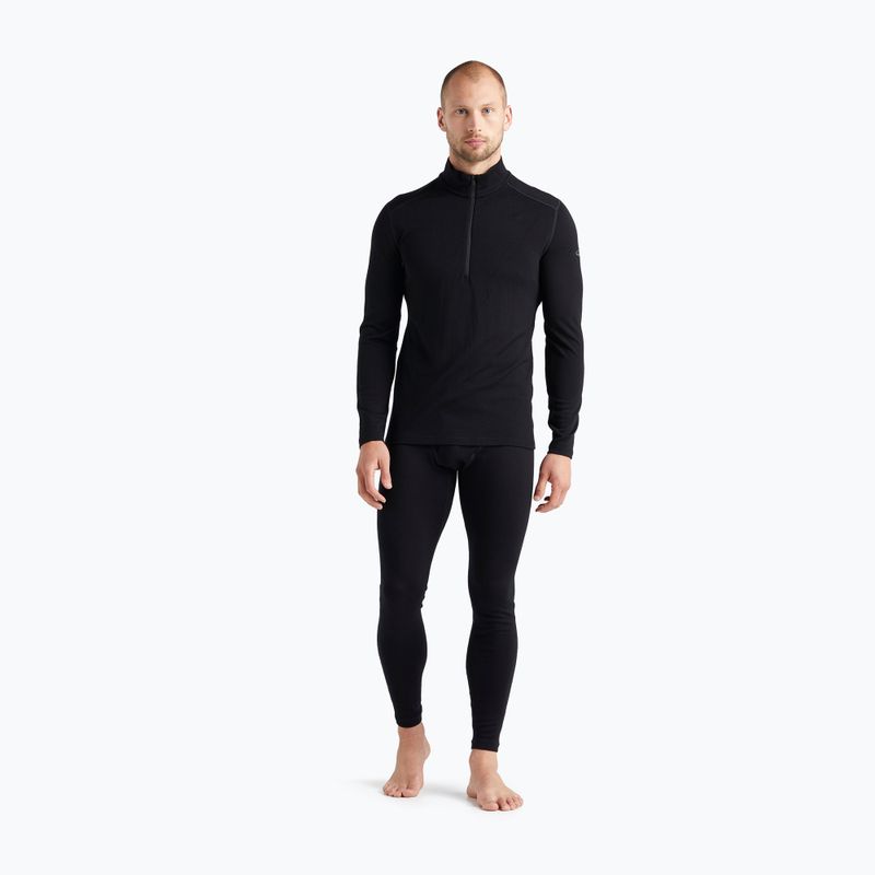 Felpa termica da uomo icebreaker 260 Tech LS Half Zip nera 2