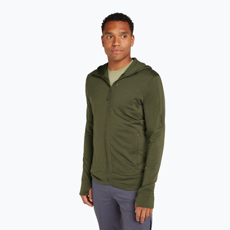 Felpa con cappuccio Icebreaker Merino 260 Quantum IV Zip Uomo loden