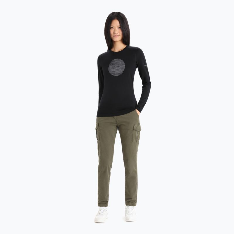 Icebreaker donna manica lunga termica 200 Oasis Crewe Ski Circle nero 2