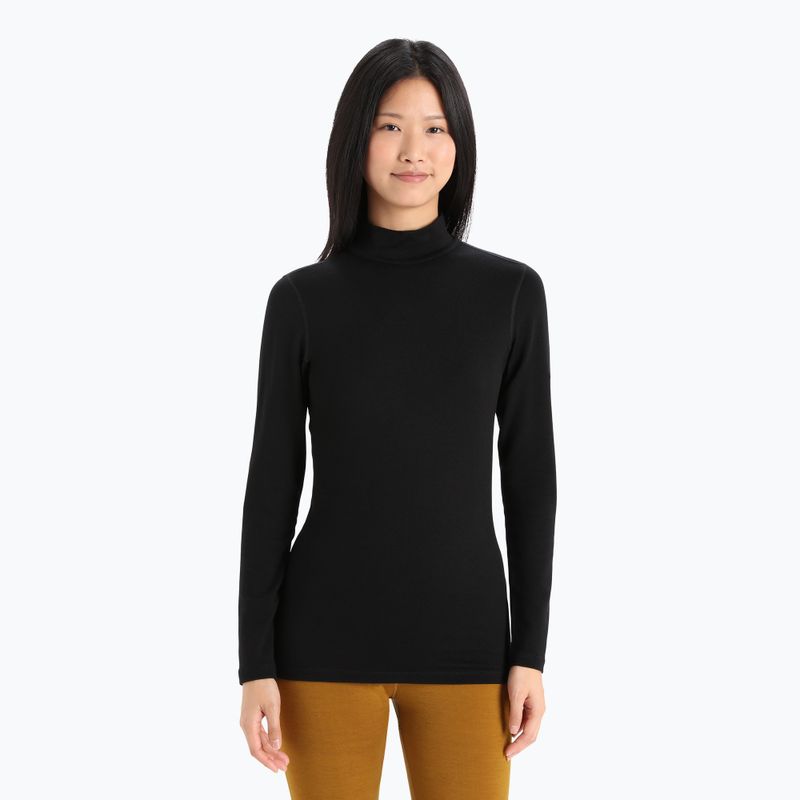 Donna Icebreaker 260 Tech Turtleneck termico a maniche lunghe nero