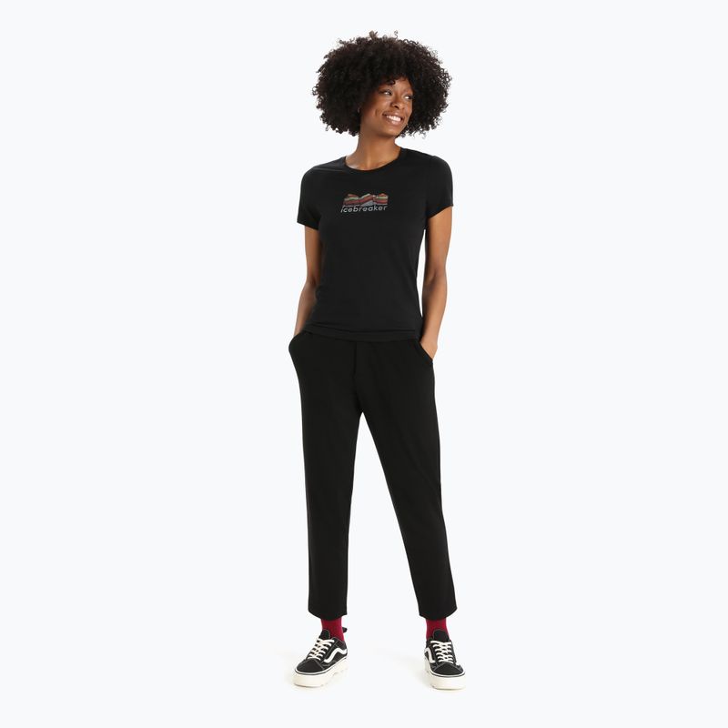 Icebreaker Tech Lite II Mountain Geology maglia da trekking donna nero 2